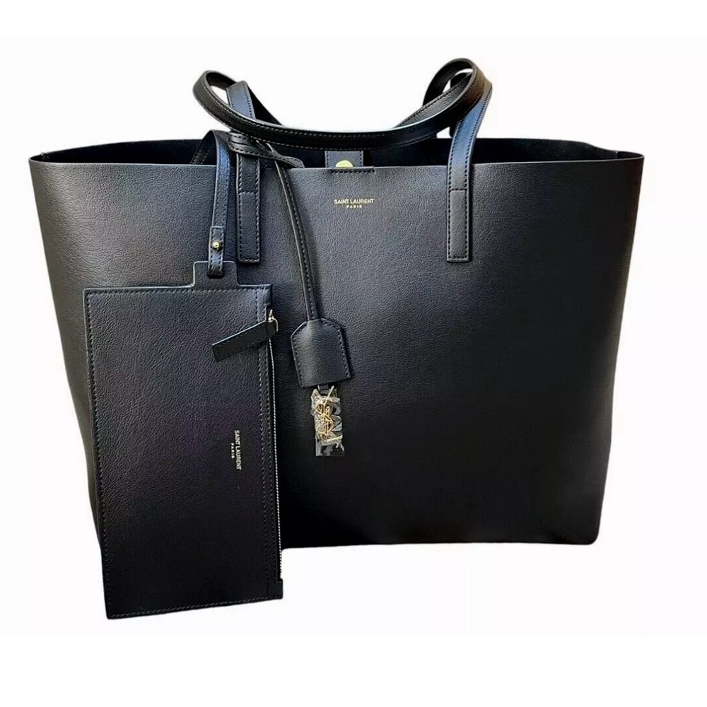 Saint Laurent Large Black Tote YSL East West Shopper NEW